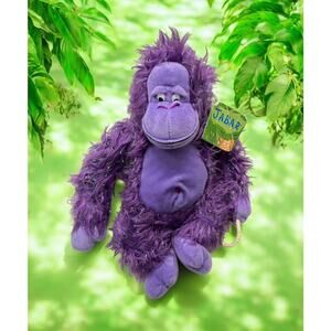 NWT Jabar Purple Monkey Gorilla Sparkle Glitter Plush Stuff Animal-makes noise!